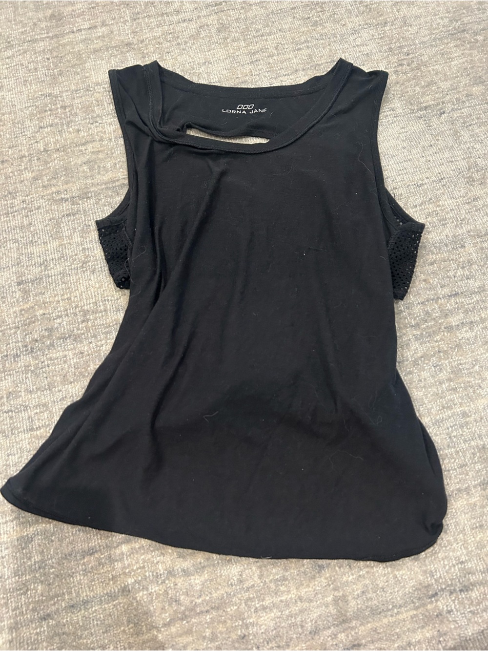 Lorna Jane Black Scoop Neck Active Tank